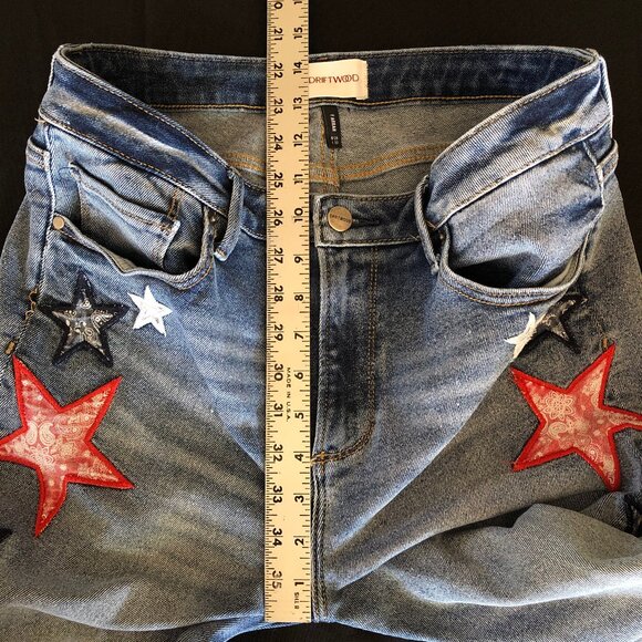 Free People x Driftwood Farrah Embroidered Flare Jeans Sz 29 - Picture 11 of 16